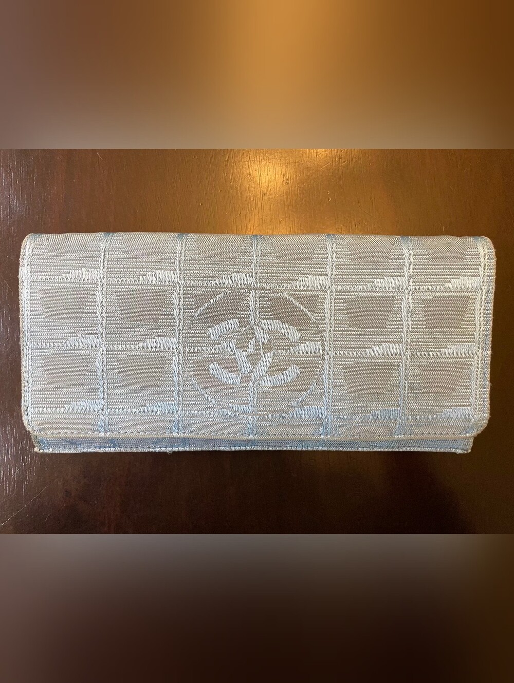 Chanel Travel Line Light Blue Long Flap Wallet